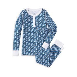 Roller Rabbit x Bloomies Doodle Skull Print Blue Pajama Set